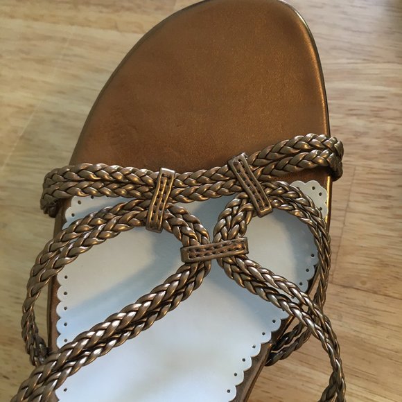 Bronze Braided Worthington Heels - Picture 6 of 11